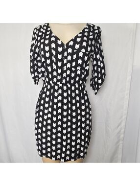 Mimi Chica Whimsical Cat Lady Dress Black White Kitty Novelty Whimsigoth Size S